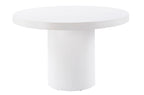 Mesa Fija Redonda Microcemento Blanco - 120 cm