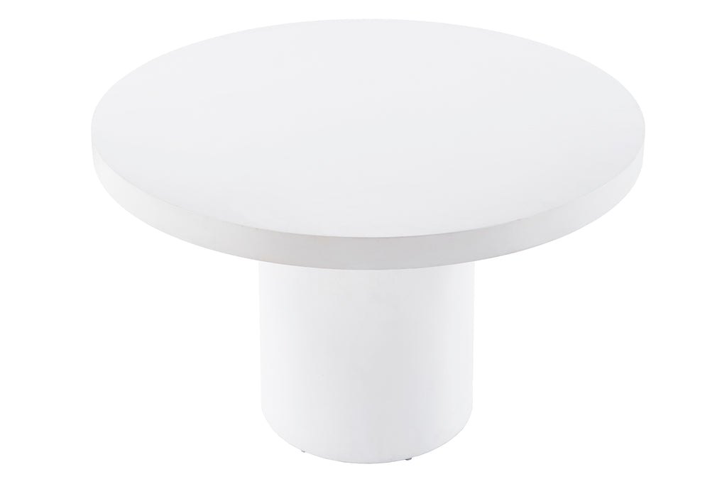 Mesa Fija Redonda Microcemento Blanco - 120 cm