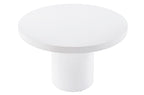 Mesa Fija Redonda Microcemento Blanco - 120 cm