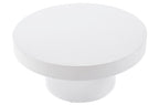 Mesa Baja Redonda Microcemento Blanco - 90 cm