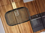Lámpara colgante Osiris malla oro y negro