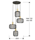 Lámpara de techo Osiris 4 luces - medidas