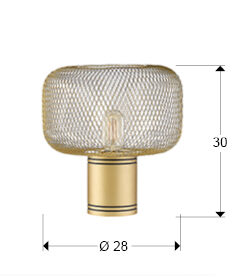 Lámpara de mesa Osiris malla oro - medidas