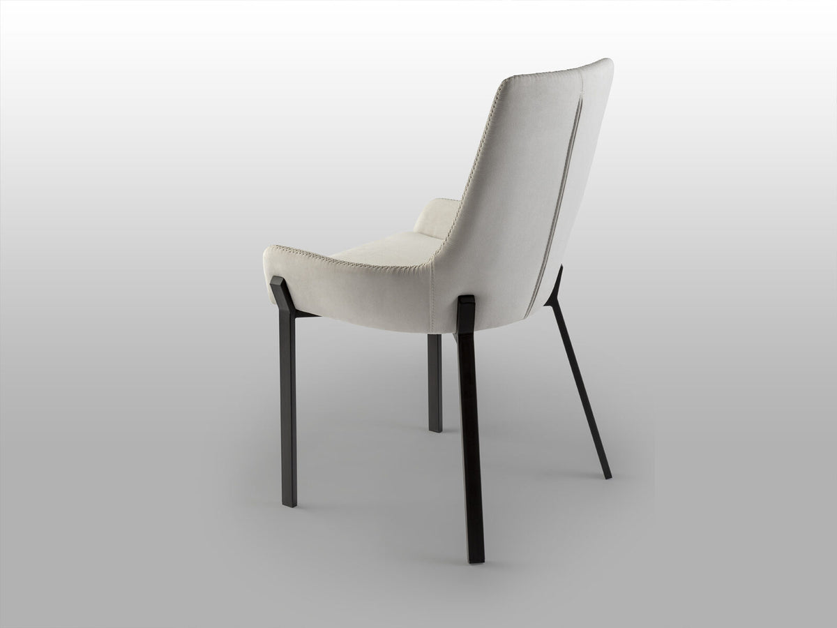 Silla Diane blanco con pespunte gris