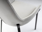 Silla Diane blanco con pespunte gris