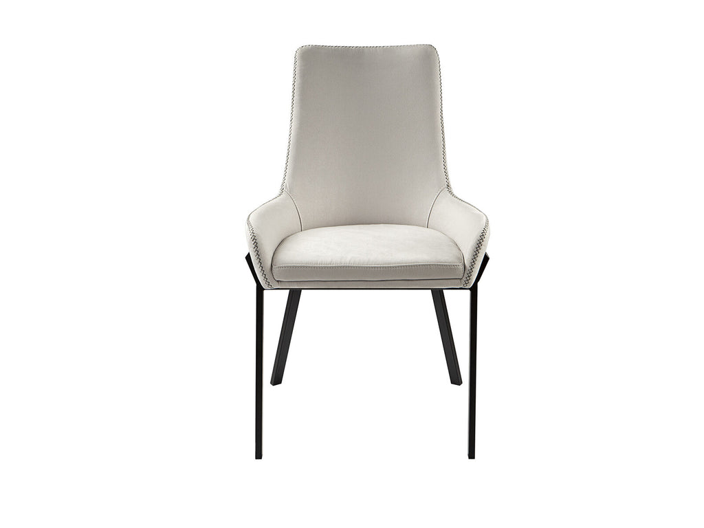 Silla Diane blanco con pespunte gris