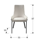 Silla Diane blanco con pespunte gris - medidas