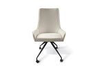 Silla con ruedas Diane blanco con pespunte gris