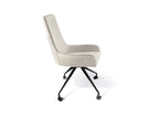 Silla con ruedas Diane blanco con pespunte gris