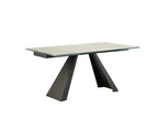 Mesa de comedor extensible Alai 160-240 negro y blanco veteado