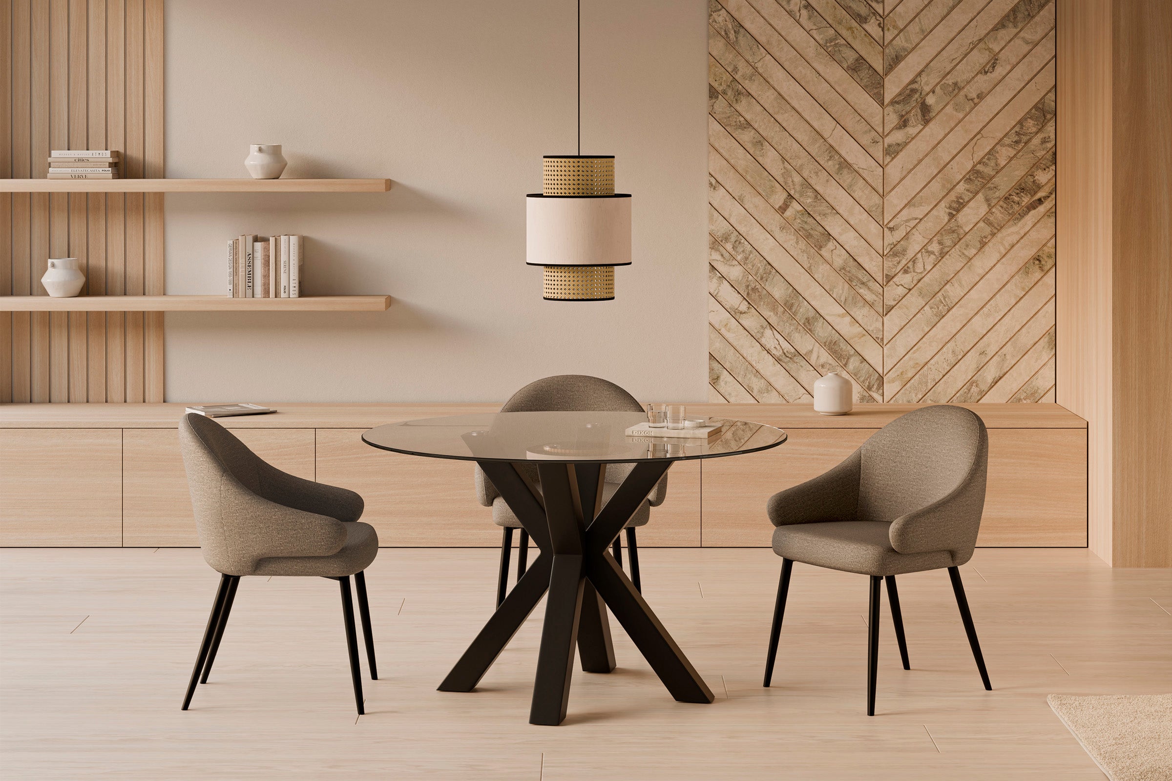 Silla Mira Taupe Pata Negra
