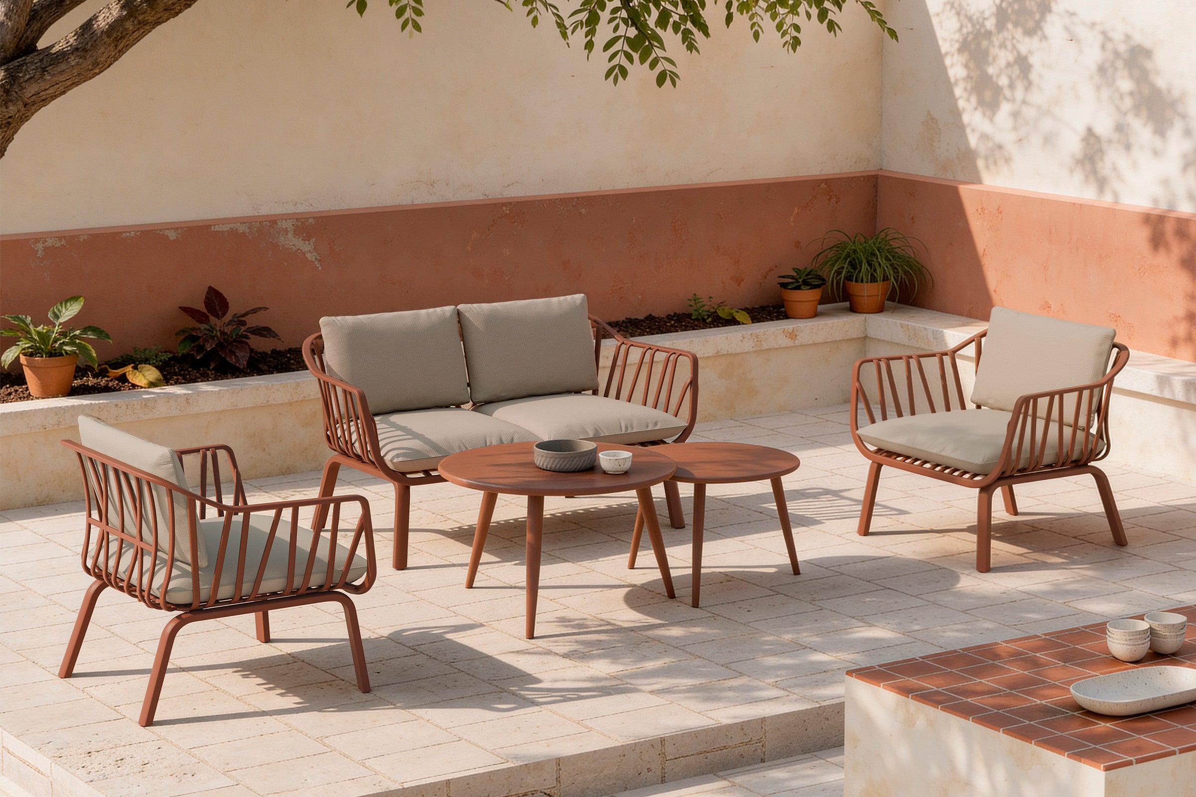 Conjunto Jardín Mikonos Terracota 1