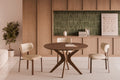 Silla Rumi Beige Pata Nogal