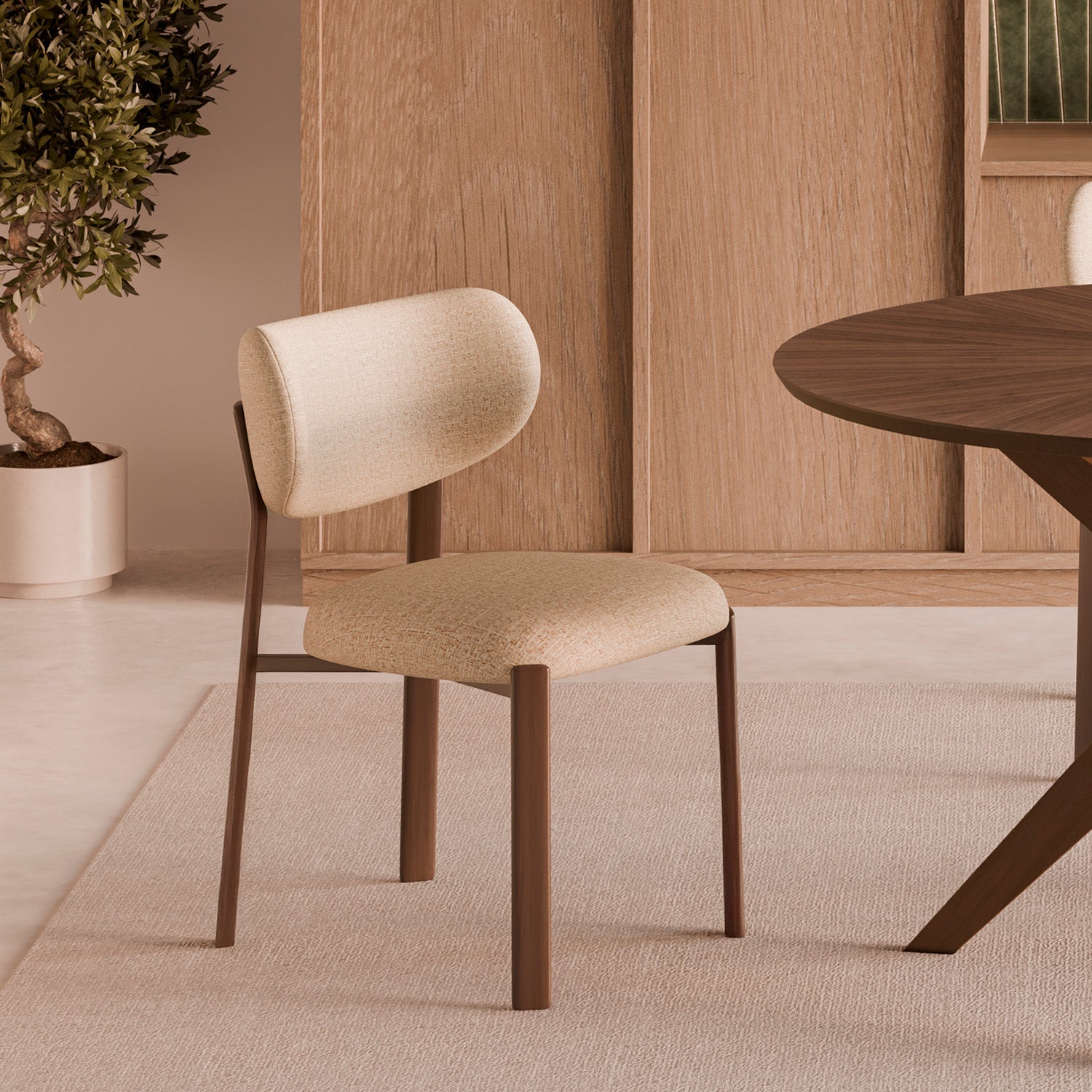 Silla Rumi Beige Nogal - vista 2