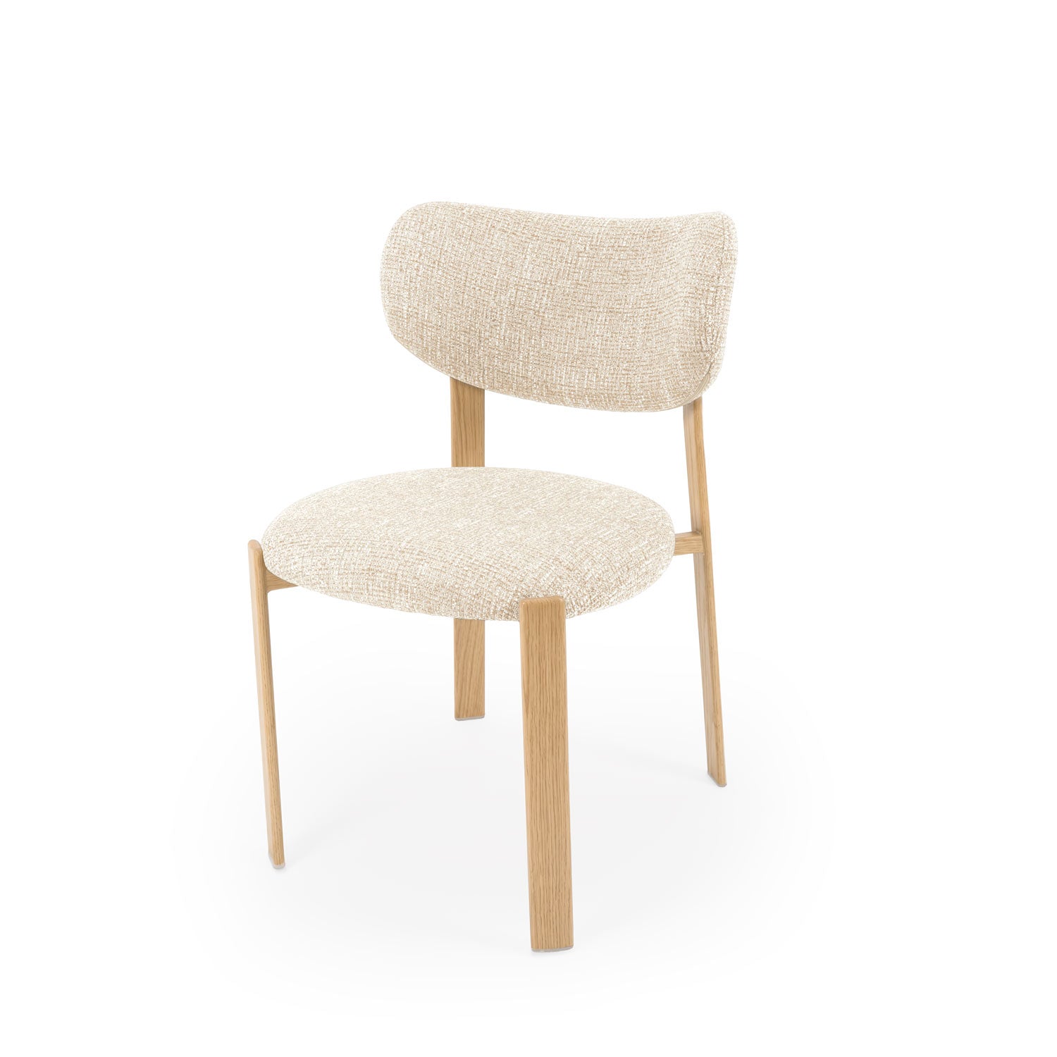 Silla Rumi Beige Pata Roble