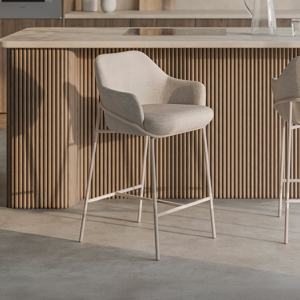 Taburete Thomas - Beige / Beige