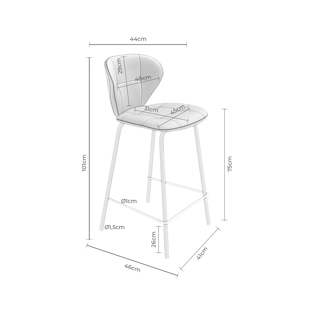 Taburete William Marron