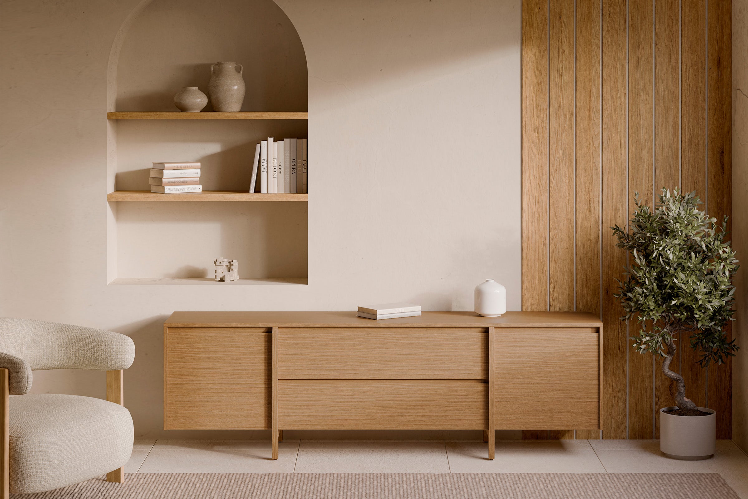 Mueble TV Pacific 200 cm Puertas + Cajones