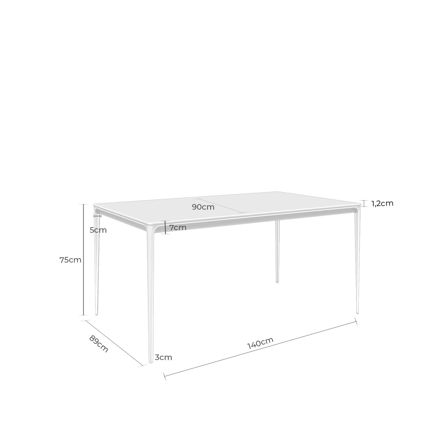 Mesa Arya medidas
