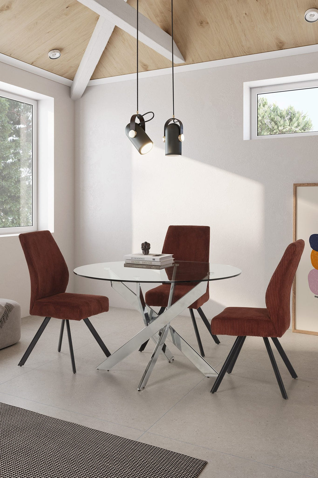 Mesa de comedor Trevelez 120 cm - Cromado