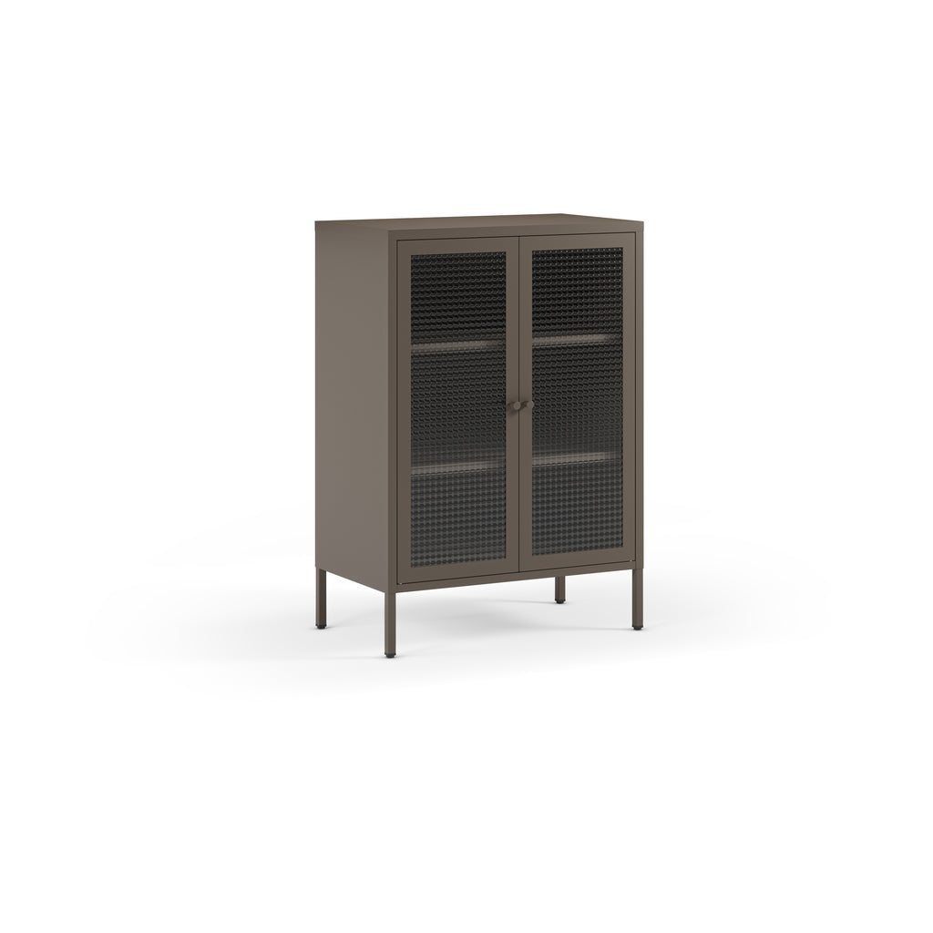 Mueble Auxiliar Bajo Layna 70 cm Puerta Cristal - Moca