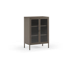 Mueble Auxiliar Bajo Layna 70 cm Puerta Cristal - Moca