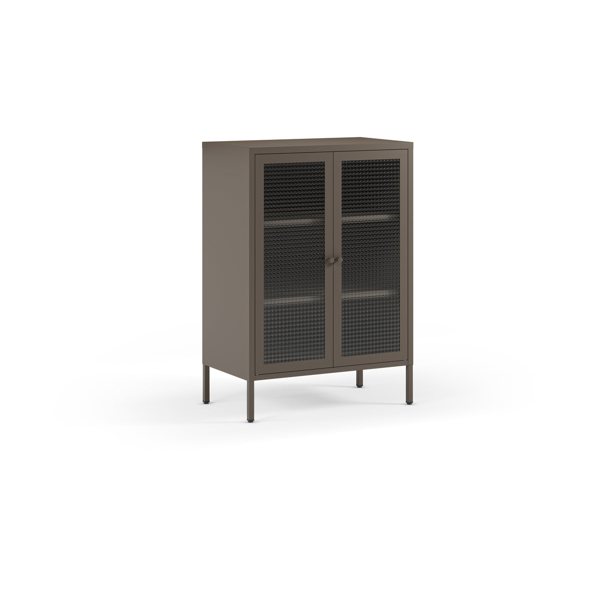 Mueble Auxiliar Bajo Layna 70 cm Puerta Cristal - Moca