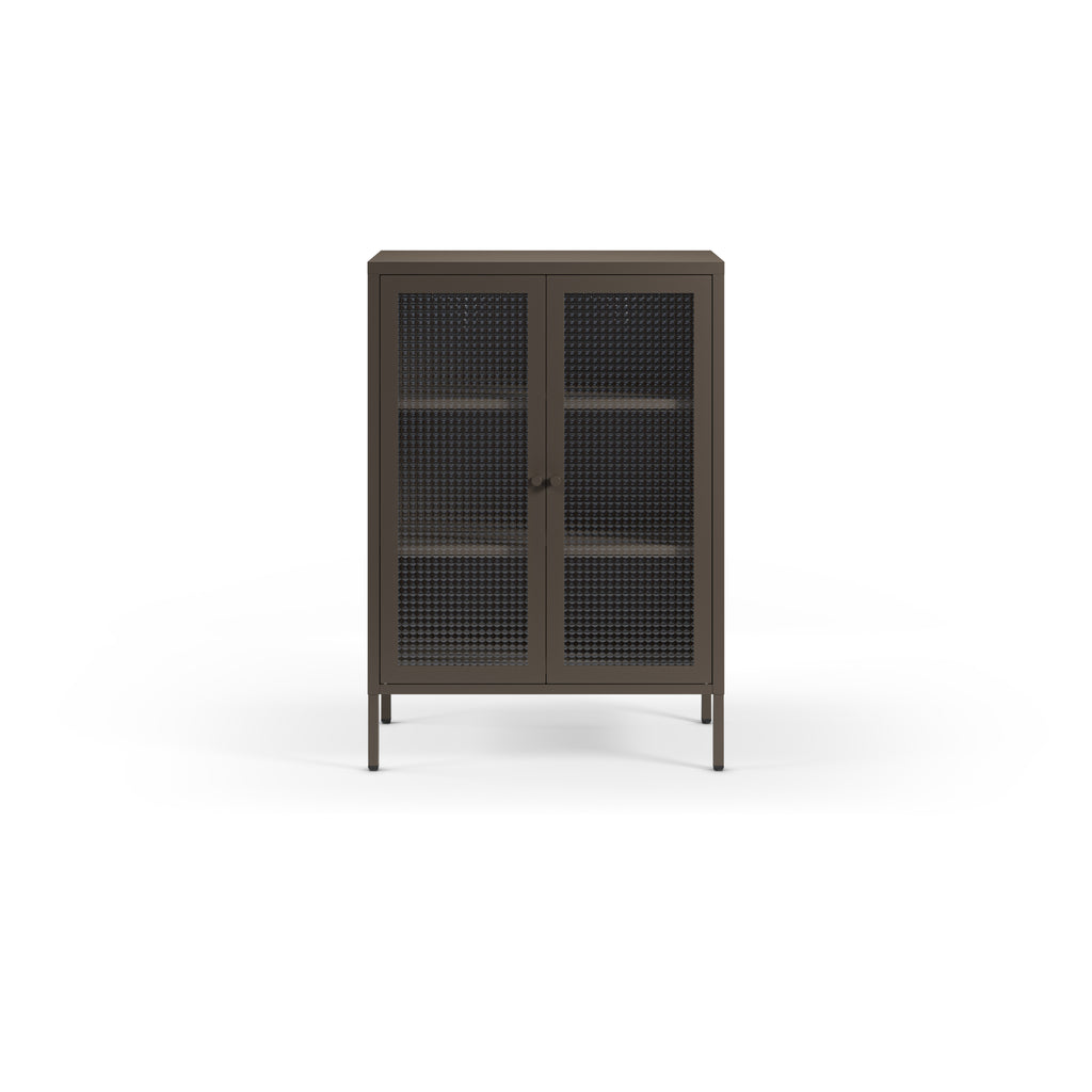 Mueble Auxiliar Bajo Layna 70 cm Puerta Cristal - Moca