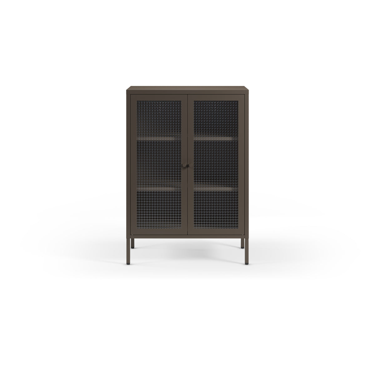 Mueble Auxiliar Bajo Layna 70 cm Puerta Cristal - Moca