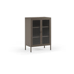 Mueble Auxiliar Bajo Layna 70 cm Puerta Cristal - Moca