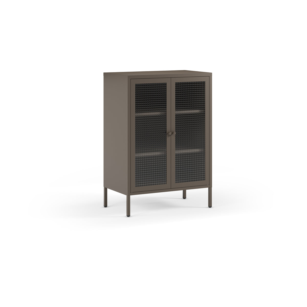 Mueble Auxiliar Bajo Layna 70 cm Puerta Cristal - Moca