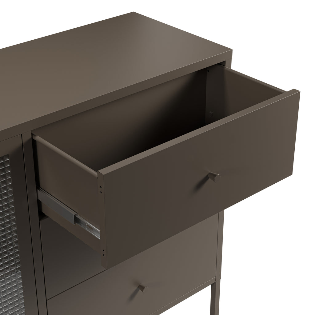 Aparador Layna 140 cm Puerta Cristal - Moca