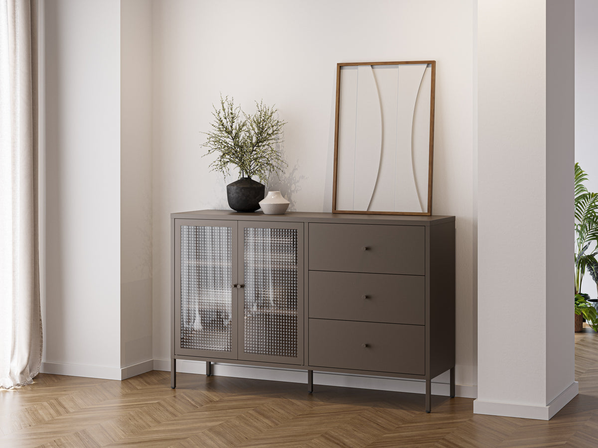 Aparador Layna 140 cm Puerta Cristal - Moca