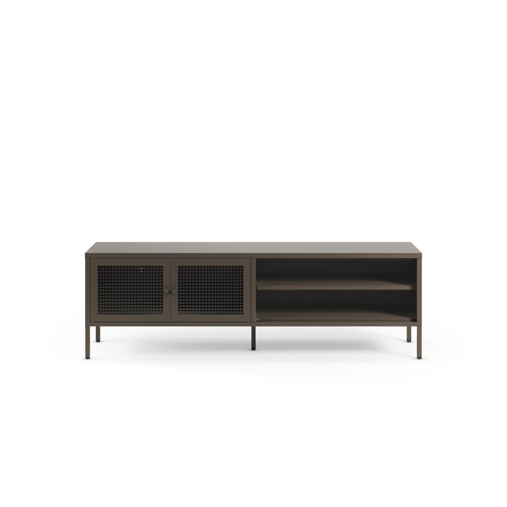 Mueble TV Layna 160 cm 2 Puertas Cristal - Moca