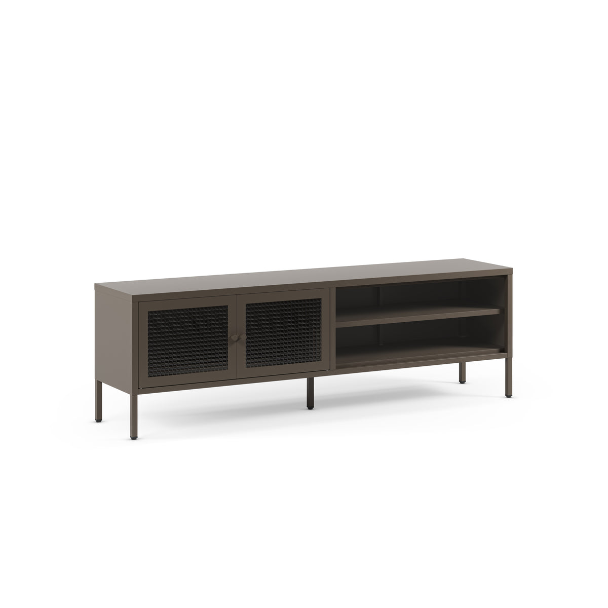 Mueble TV Layna 160 cm 2 Puertas Cristal - Moca