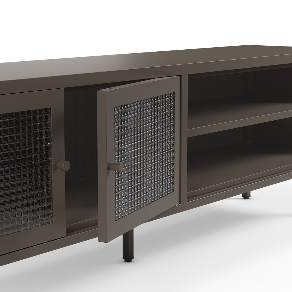 Mueble TV Layna 160 cm 2 Puertas Cristal - Moca