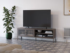 Mueble TV Layna 160 cm 2 Puertas Cristal - Moca
