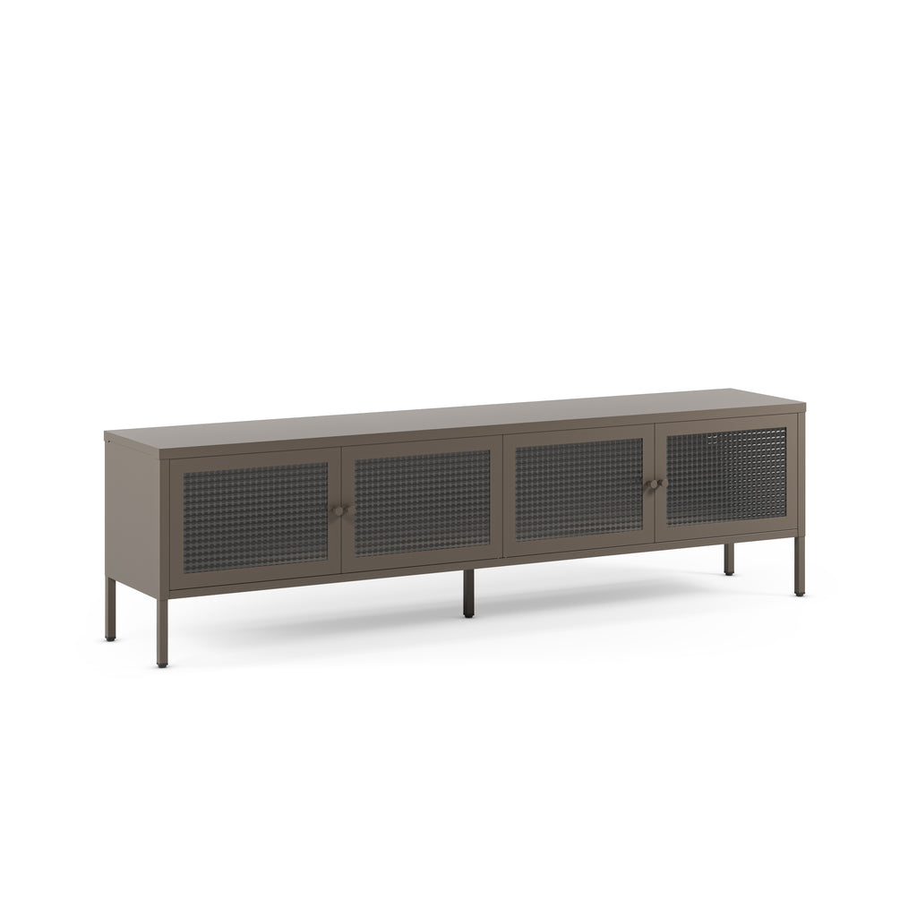 Mueble TV Layna 160 cm 4 Puertas Cristal - Moca