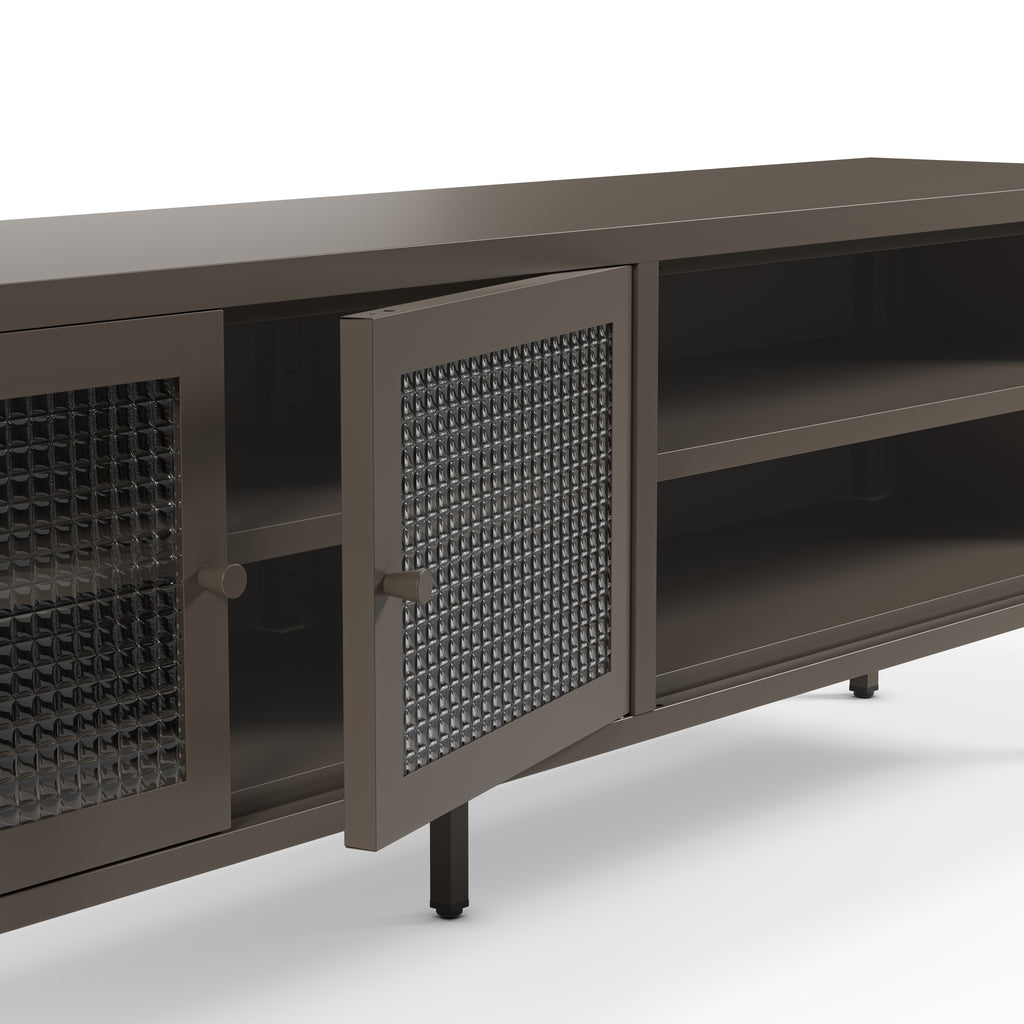 Mueble TV Layna 160 cm 4 Puertas Cristal - Moca