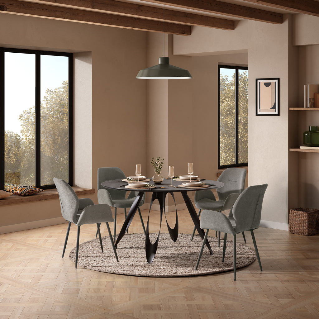 Mesa de Comedor Anora 130 cm - Cemento / Pata Metal