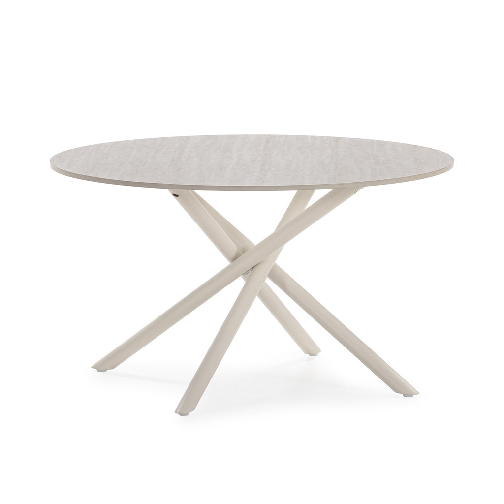Mesa de Centro Talia 80 cm - Travertino / Pie Crema