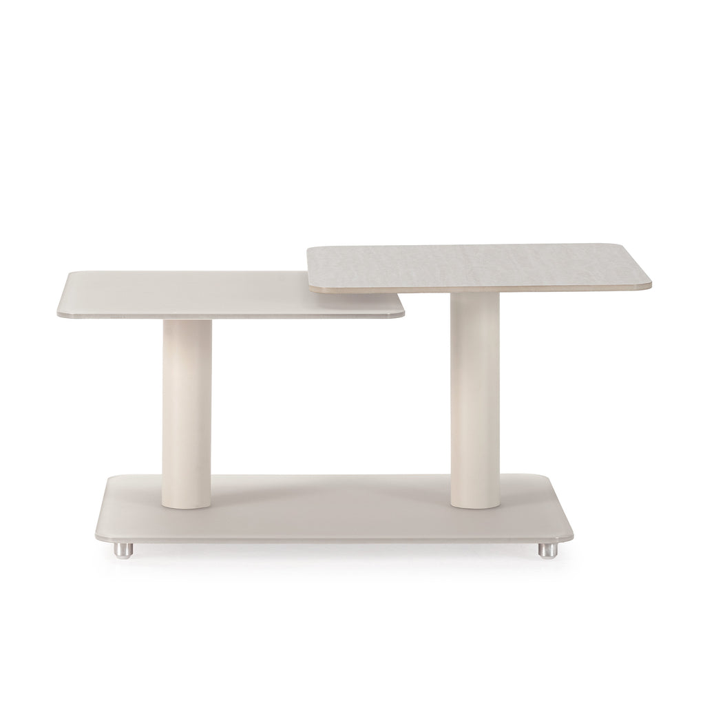 Mesa de Centro Giratoria Elvi - Crema / Travertino