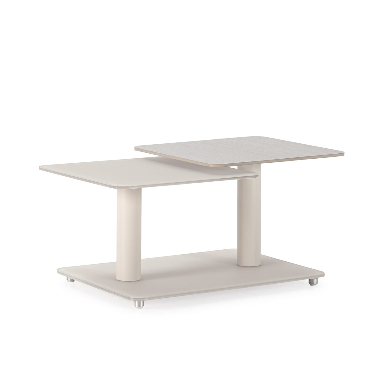 Mesa de Centro Giratoria Elvi - Crema / Travertino