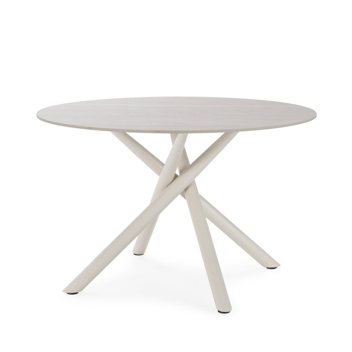 Mesa de Comedor Talia 120 cm - Travertino / Pie Crema