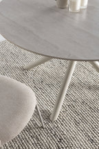 Mesa de Comedor Talia 120 cm - Travertino / Pie Crema