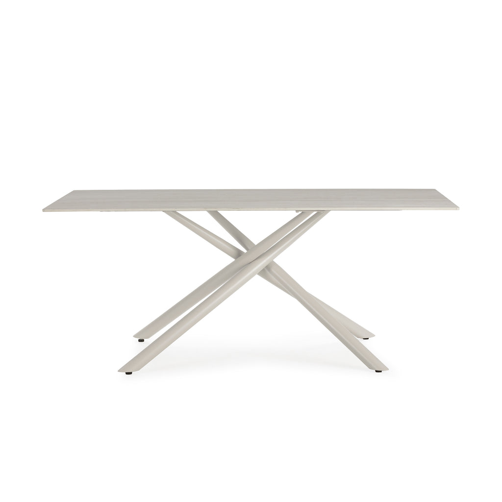 Mesa de Comedor Talia 180 cm - Travertino / Pie Crema