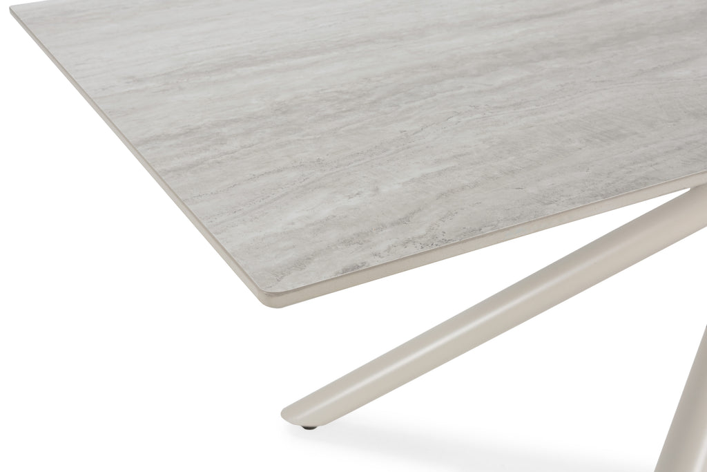 Mesa de Comedor Talia 180 cm - Travertino / Pie Crema