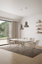 Mesa de Comedor Talia 180 cm - Travertino / Pie Crema