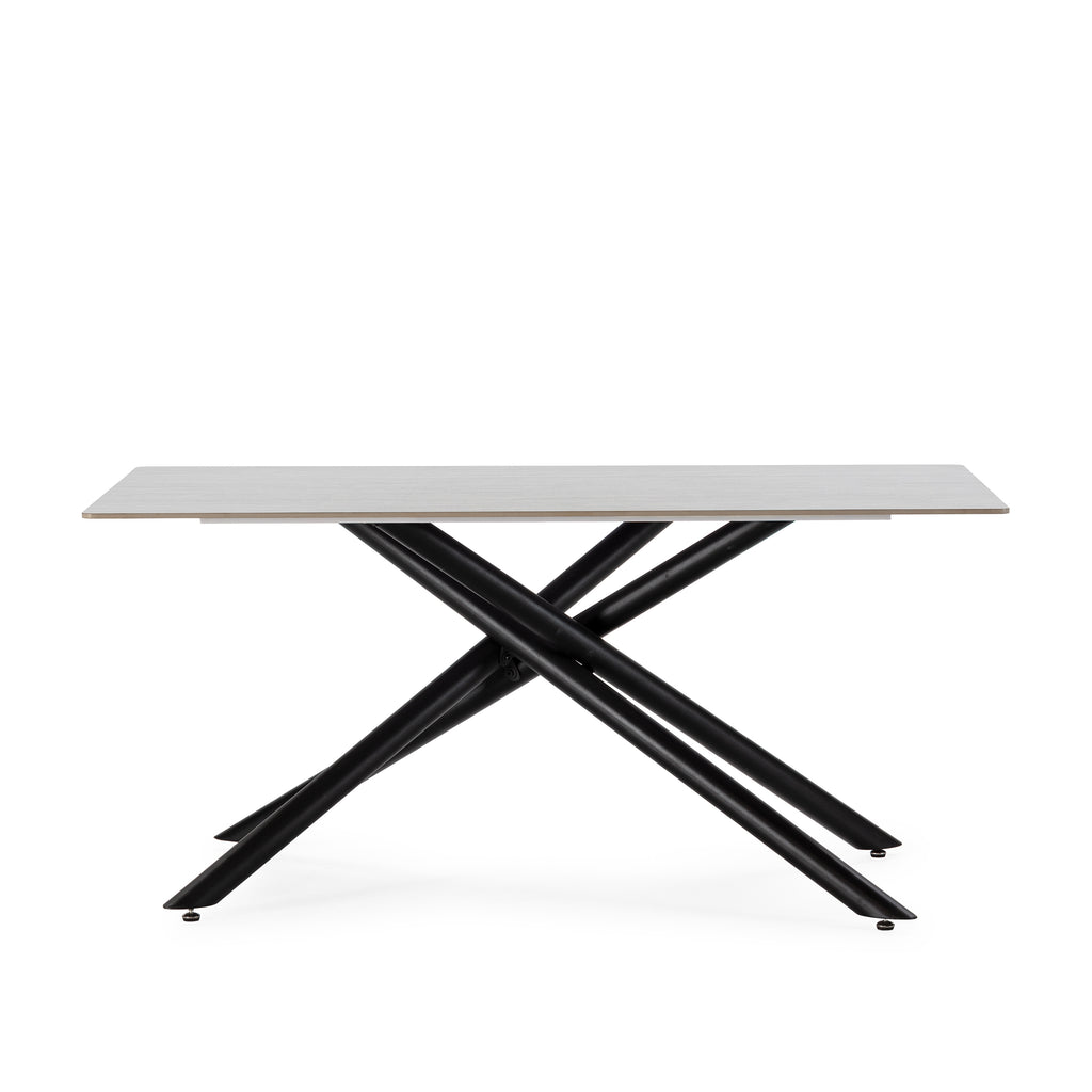 Mesa de Comedor Saki 160 cm - Gris / Pie Negro