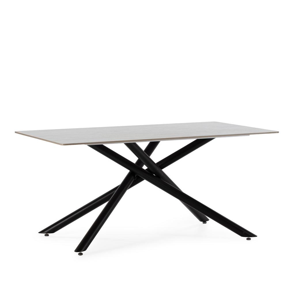 Mesa de Comedor Saki 160 cm - Gris / Pie Negro